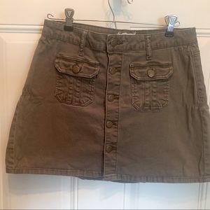 Altar’d State Army green mini skirt. Button front.